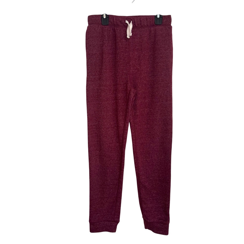 Fleece Jogger Sweatpants Maroon Heathered Knit Childrens Place Drawstring XL 14